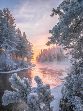 realistische Fotografie 15 Winterlandschaft Ölgemälde